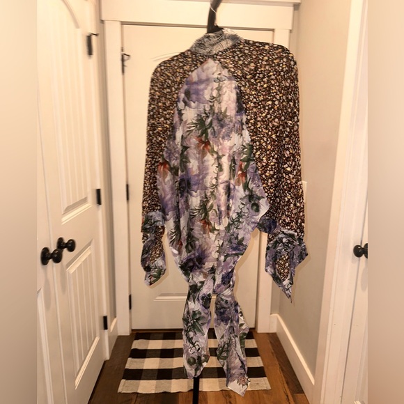 NWT Umgee Size S/M Floral Mixed-Print Open Front Kimono Jacket - Women - Picture 5 of 5